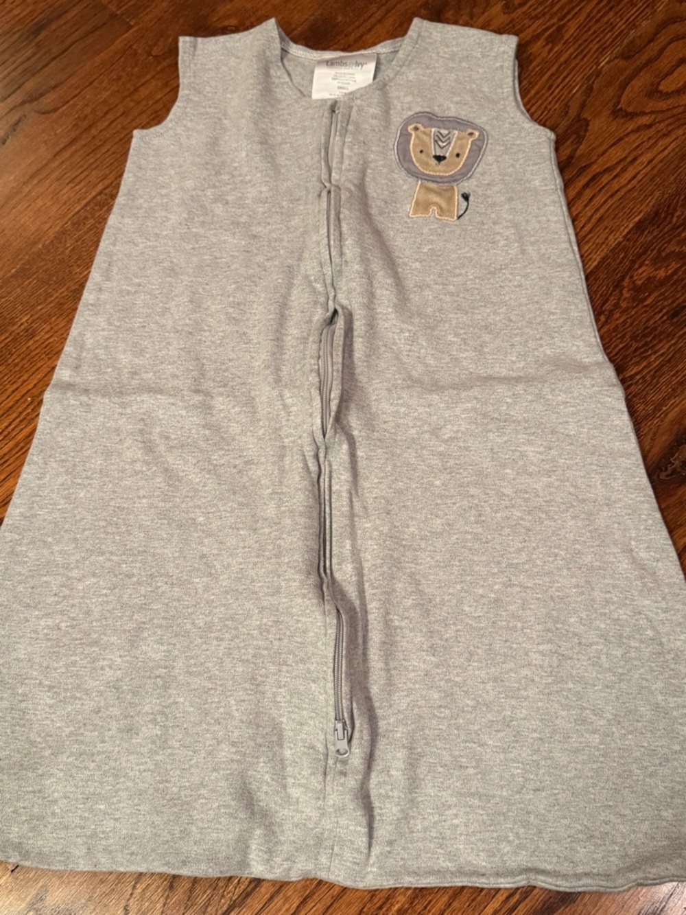 Lambs & Ivy - Gray Sleeveless Lion Sleep Sack - Size 0-6M